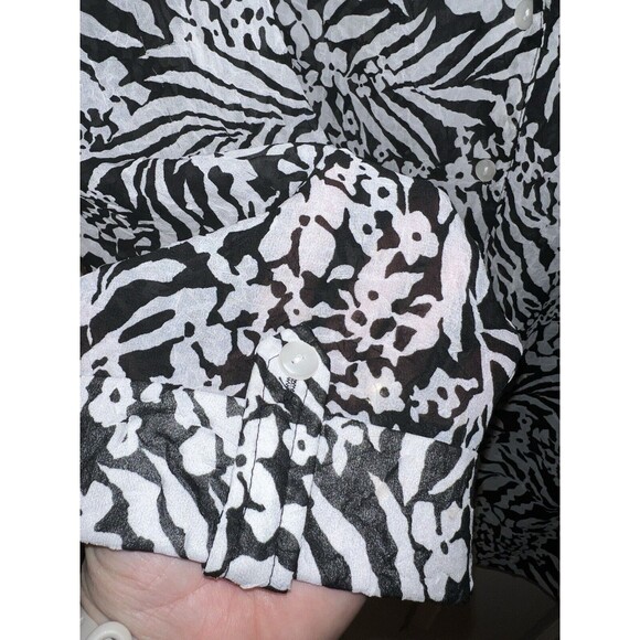 cathy daniels top womens Plus 3xl floral button down burnout dark romantic boho - Picture 4 of 6